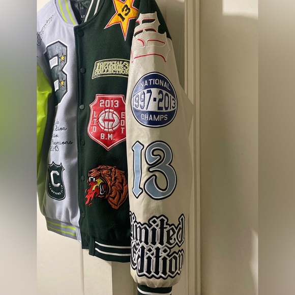 MENS VINTAGE STYLE VARSITY JACKET - Picture 4 of 7